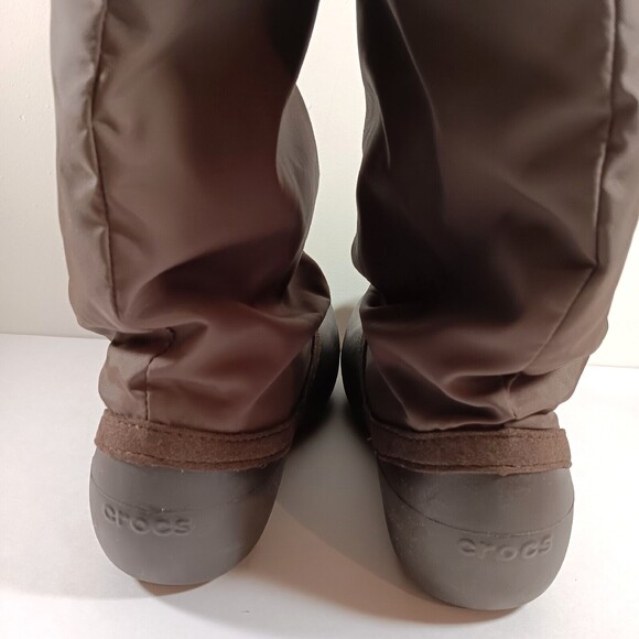 Crocs Boots Womens 6W Brown Claire Winter Snow Rain Insulated Waterproof Pull On - Picture 9 of 11